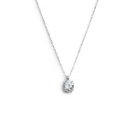 S.STEEL NECKLACE WITH WHITE CZ STONE 7MM S.steel necklace with cutting cross chain 1 mm width, 0,20 mm thickness. On the center