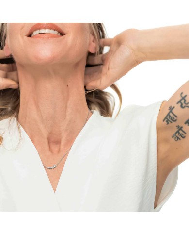 Collana catena cutting cross con zirconi centrali