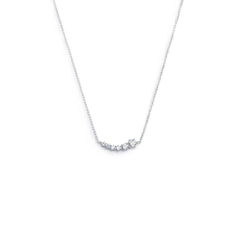 S.STEEL NECKLACE WITH ELEMENT WITH WHITE CZ STONE S.steel necklace with cutting cross chain 1 mm width, 0,20 mm thickness. On th