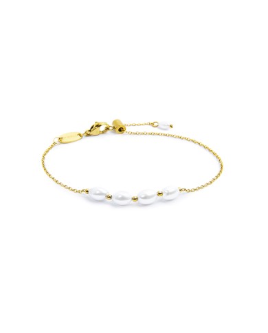 Bracciale catena cross con perle ovali