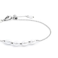 Bracciale catena cross con perle ovali