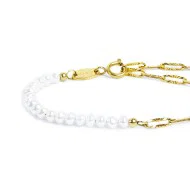 Bracciale catena figaro e perle irregolari