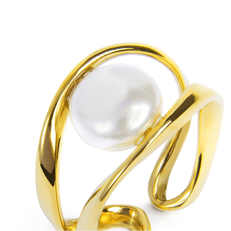 ANELLO A DOPPIA FASCIA CON PERLA