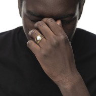 ANELLO A DOPPIA FASCIA CON PERLA