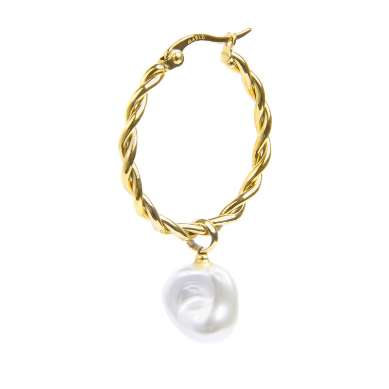 OR ACC MONO CERCHIO RITORTO D2,7CM CON PERLA IRR. PEND