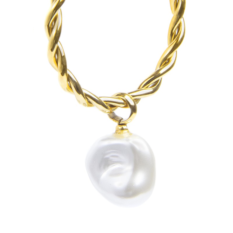 OR ACC MONO CERCHIO RITORTO D2,7CM CON PERLA IRR. PEND