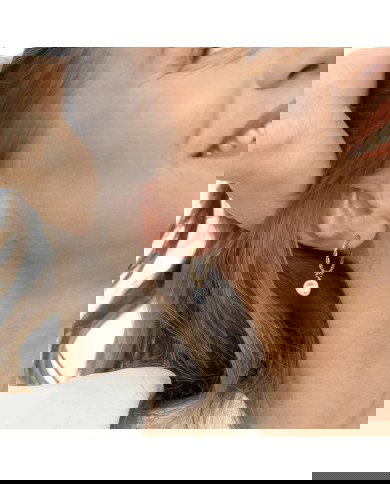 Orecchino a cerchio 2,7cm con perla pendente