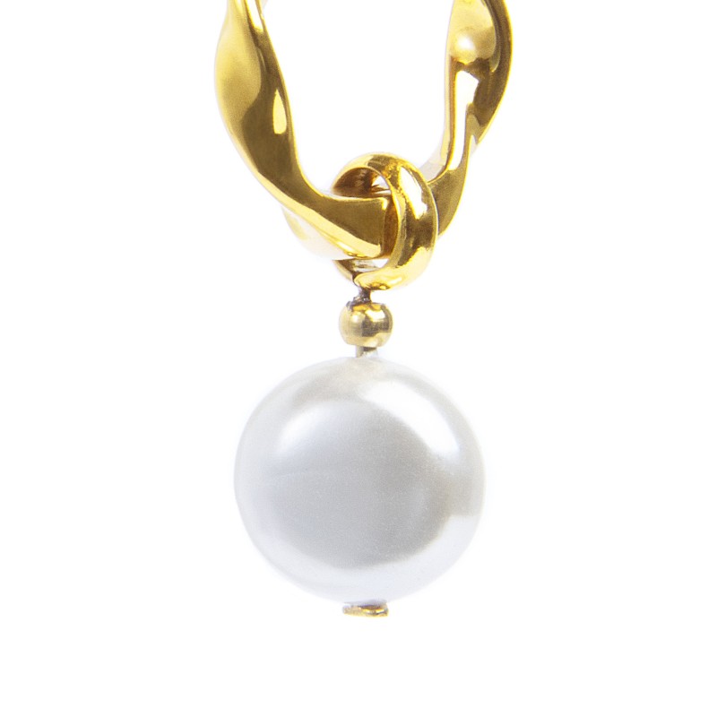 OR ACC MONO CERCHIO RITORTO D1,4CM CON PERLA IRR. PEND