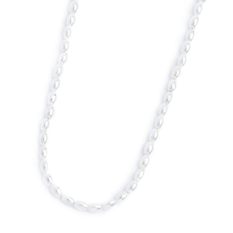 Collana catena con perle ovali