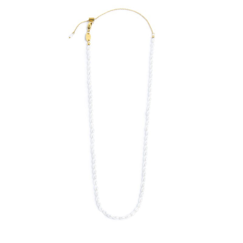 Collana catena con perle ovali