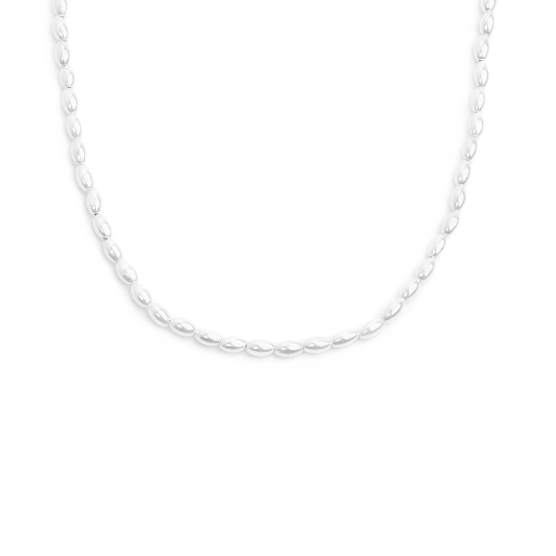 Collana catena con perle ovali