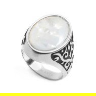 PIASTRINA OVALE PIETRA COMPOSITA BOMBATA