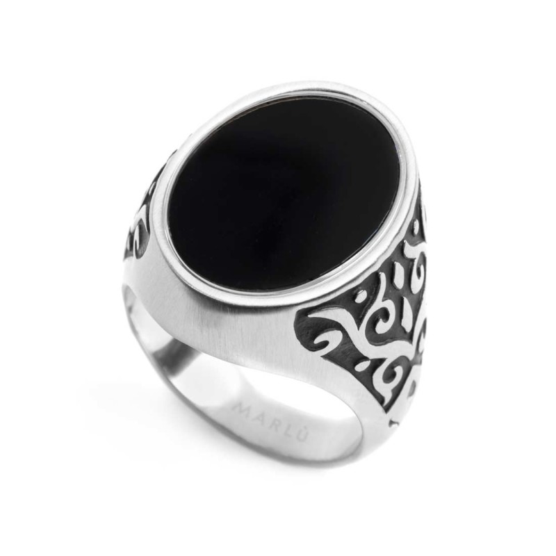 MAT S.STEEL OVAL PLATE BLACK ENAMEL Mat s.steel oval plate 15,30*20 mm, 1,50 mm thickness, on the front side black enamel, on th