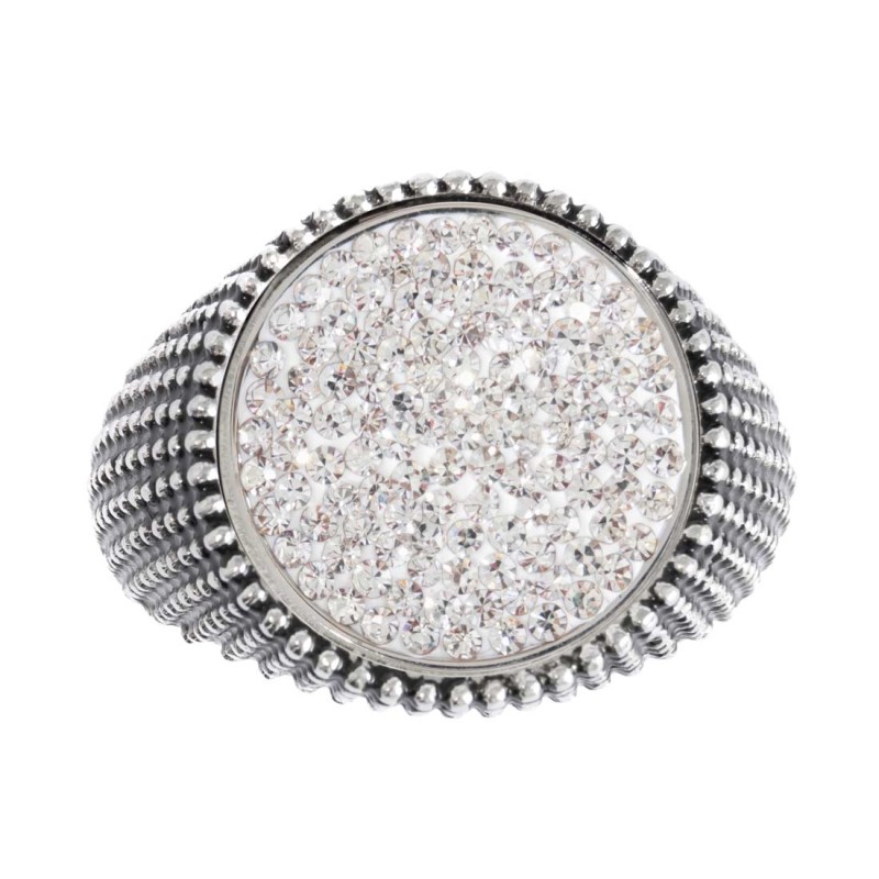 PIASTRTINA TONDA CON CRISTALLI