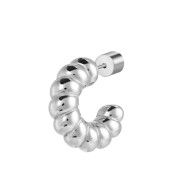 OR ACC MONO CERCHIO APERTO TRECCIA CON CHIUSURA PERLA