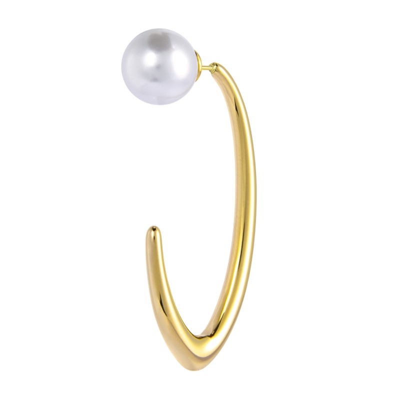 Orecchino a lobo ovale con chiusura perla