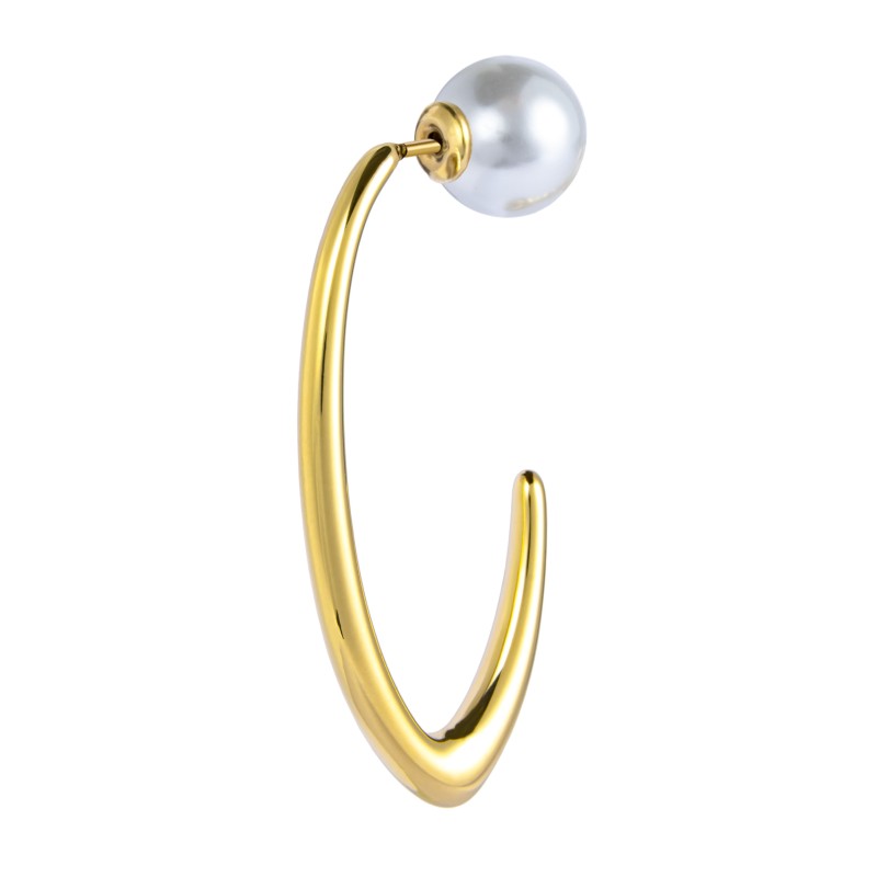 Orecchino a lobo ovale con chiusura perla