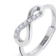 Anello infinito con zirconi bianchi