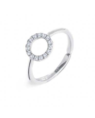 Anello cerchio con zirconi bianchi