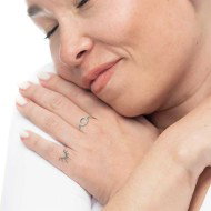 AN ACC A FASCETTA CON CERCHIO CON CZ BIANCHI