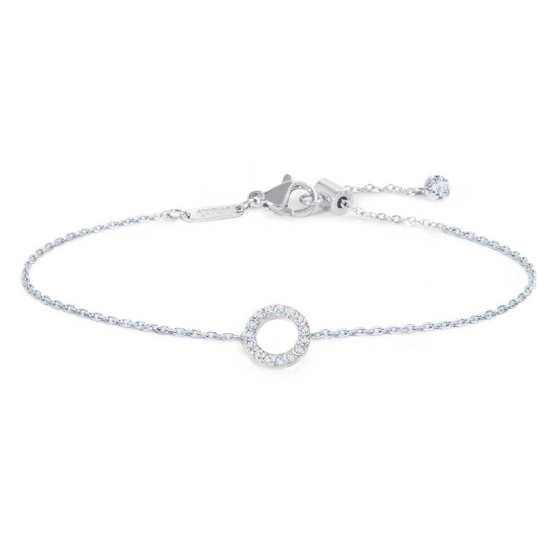 Bracciale cerchio con zirconi bianchi
