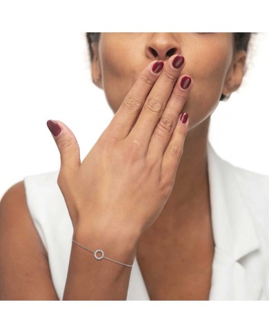 Bracciale cerchio con zirconi bianchi