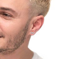 Orecchino a lobo infinito con zirconi bianchi