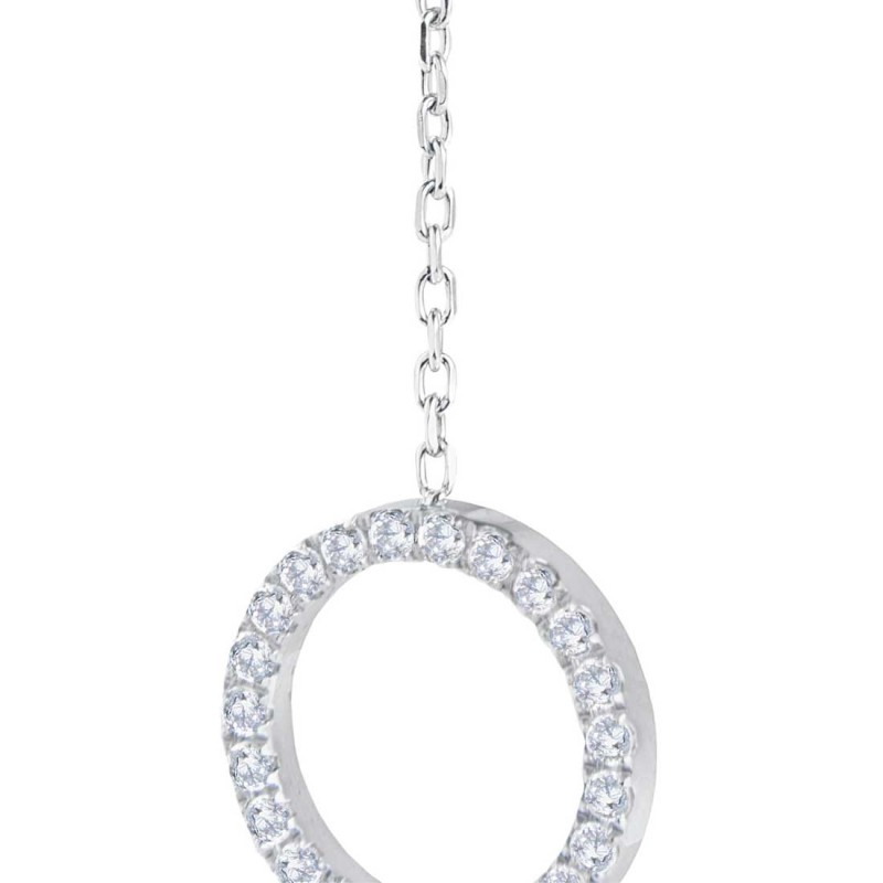 S.S EARRING WITH TWO ROUND ELEMENTS S.steel single earring on the top round element 8,50 mm diameter with round white cz stone 1