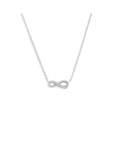 Collana infinito con zirconi bianchi