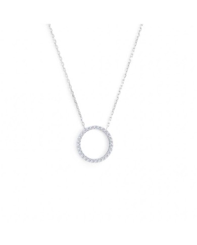 Collana cerchio 1,4cm con zirconi bianchi
