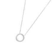 Collana cerchio 1,4cm con zirconi bianchi