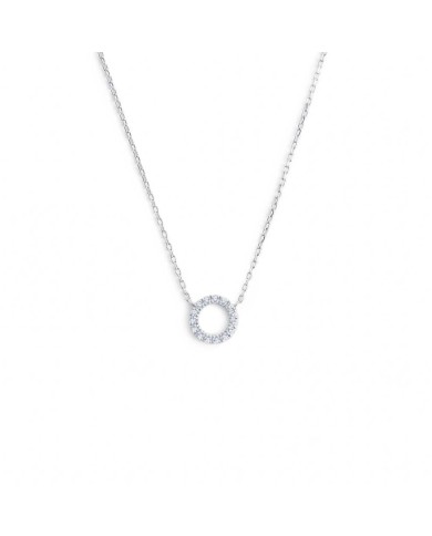 Collana cerchio 0,8cm con zirconi bianchi