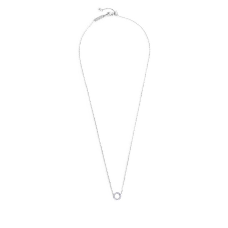 Collana cerchio 0,8cm con zirconi bianchi