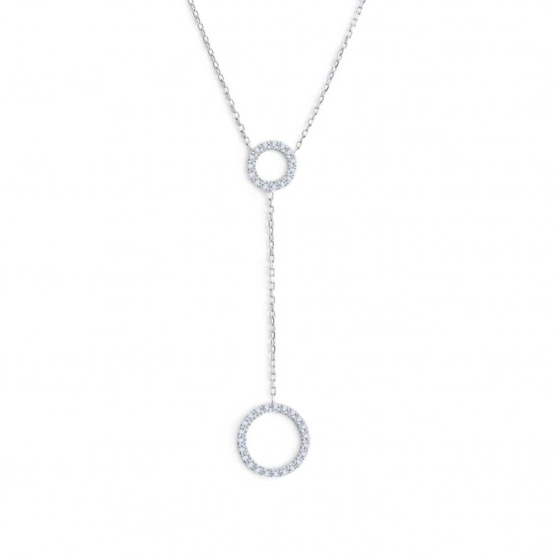 Collana cerchi con zirconi bianchi