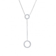 S.STEEL Y NECKLACE WITH TWO ROUND ELEMENTS S.steel Y necklace with cutting cross chain, 1 mm width, 0,26 mm thickness. On the ce