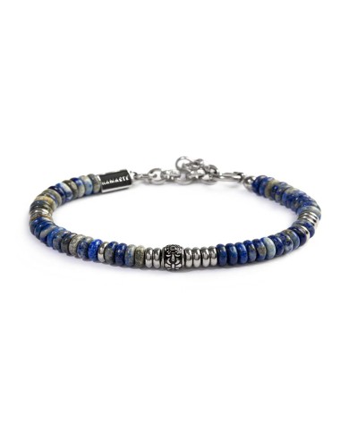 Bracciale catena dischetti in pietra e acciaio
