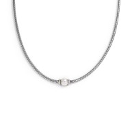 Collana catena snake con sfera centrale