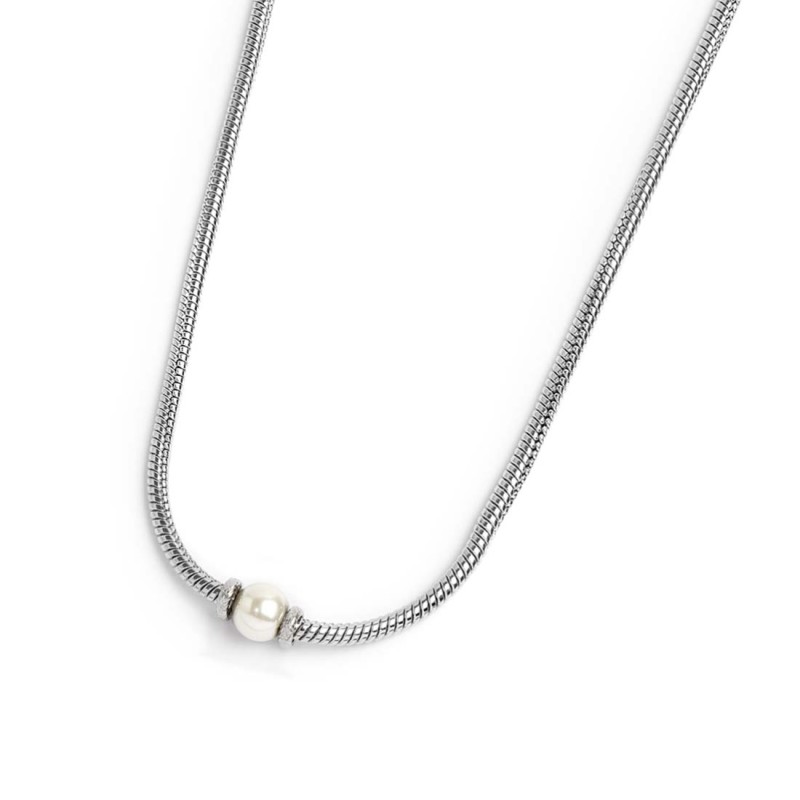 Collana catena snake con sfera centrale