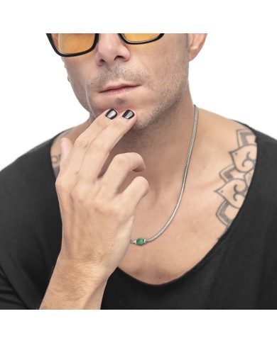 Collana catena snake con sfera centrale