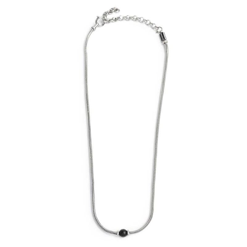 Collana catena snake con sfera centrale