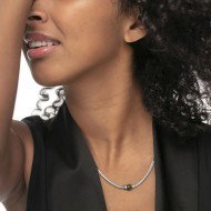 Collana catena snake con sfera centrale