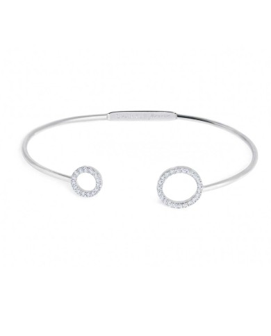 Bracciale rigido cerchi con zirconi bianchi