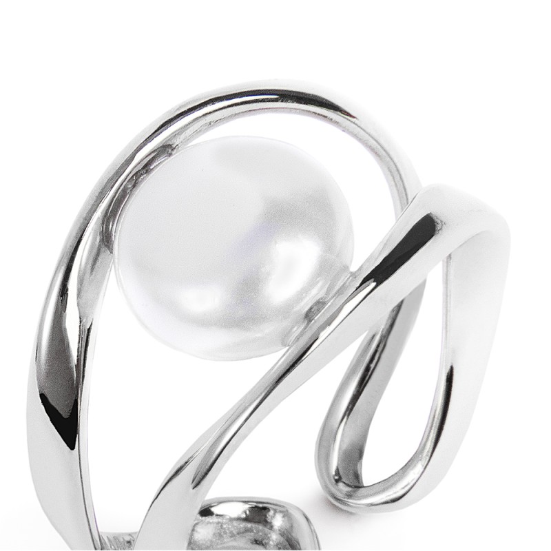 Anelli a doppia fascia con perla