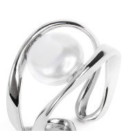 Anelli a doppia fascia con perla