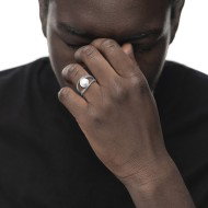 Anelli a doppia fascia con perla