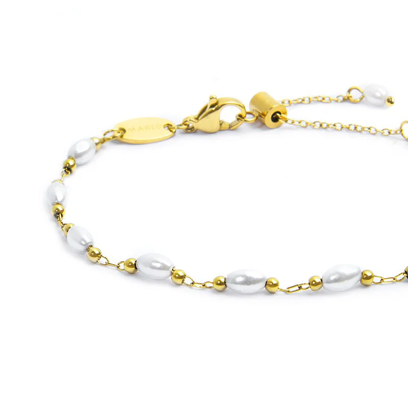 Bracciali con perle ovali e perle irregolari