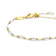 Bracciali con perle ovali e perle irregolari