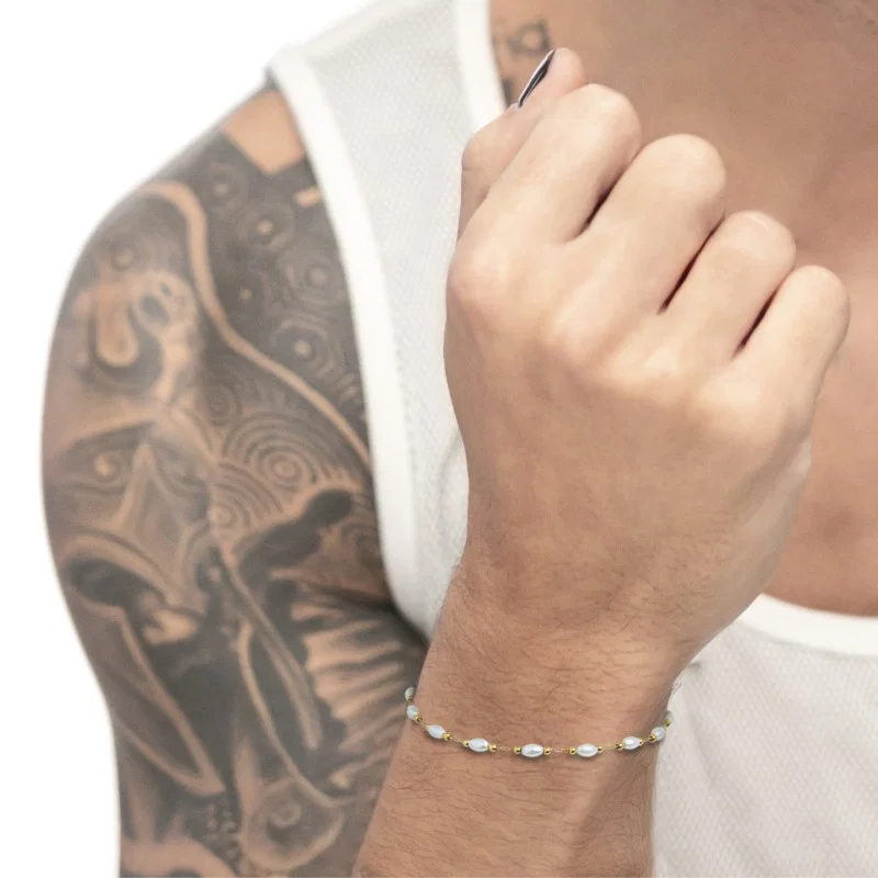 Bracciali con perle ovali e perle irregolari