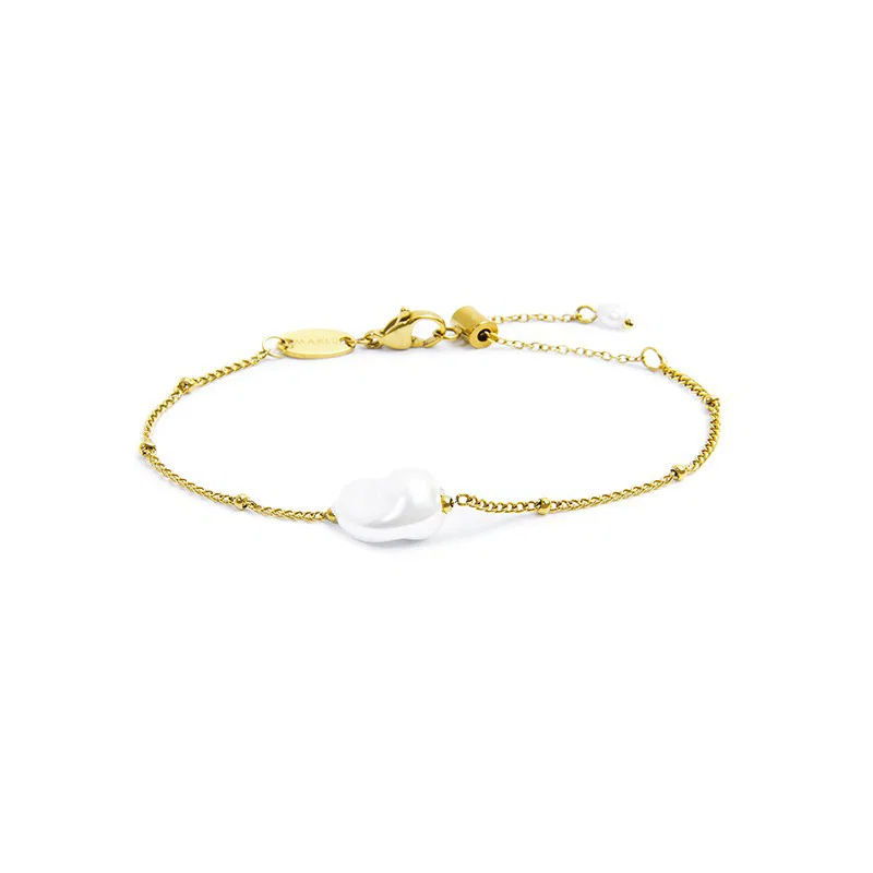 Bracciali con perle ovali e perle irregolari