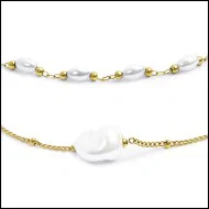 Bracciali con perle ovali e perle irregolari